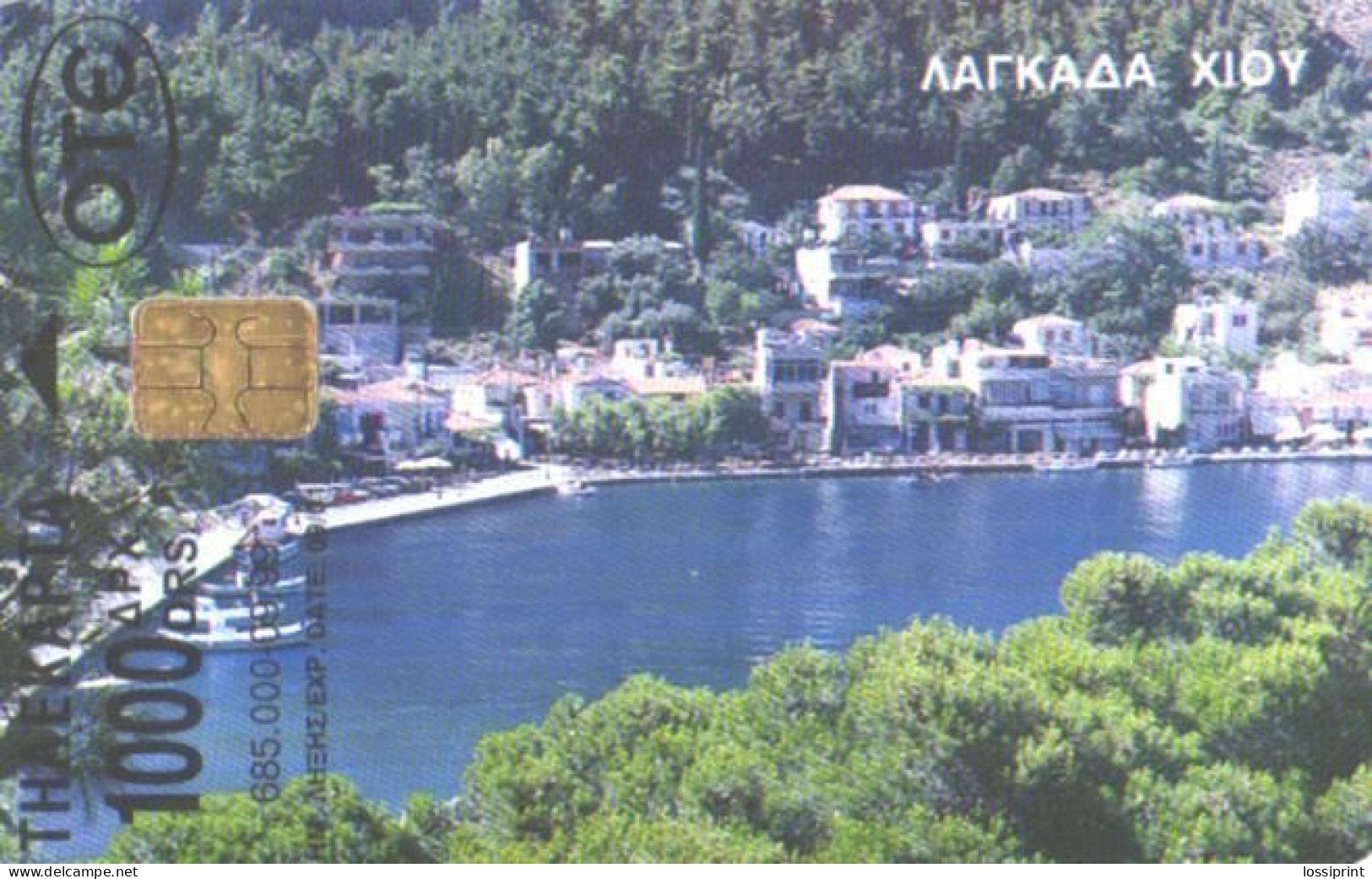 Greece:Used Phonecard, OTE, 1000 Drahms, Lagkada Xioy, Town View, 1999 - Griechenland