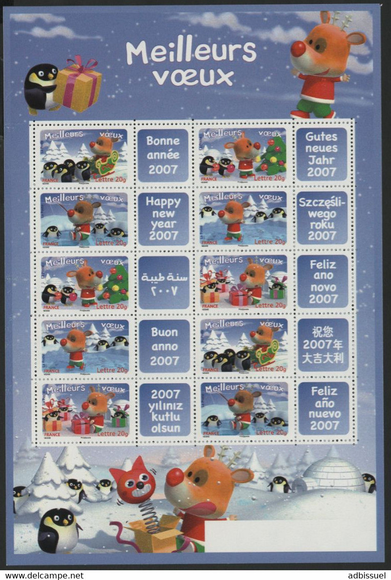 F3986C Cote 60 € "Meilleurs Voeux" Avec Vignette "Bonne Année 2007" En 10 Langues. Neuf ** MNH. Qualité TB - Neufs