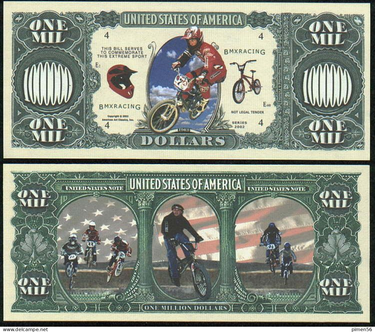 X. RARE : USA - FANTASY NOTE - BMX  RACING - UNC / SERIES  SPORTS - Other & Unclassified