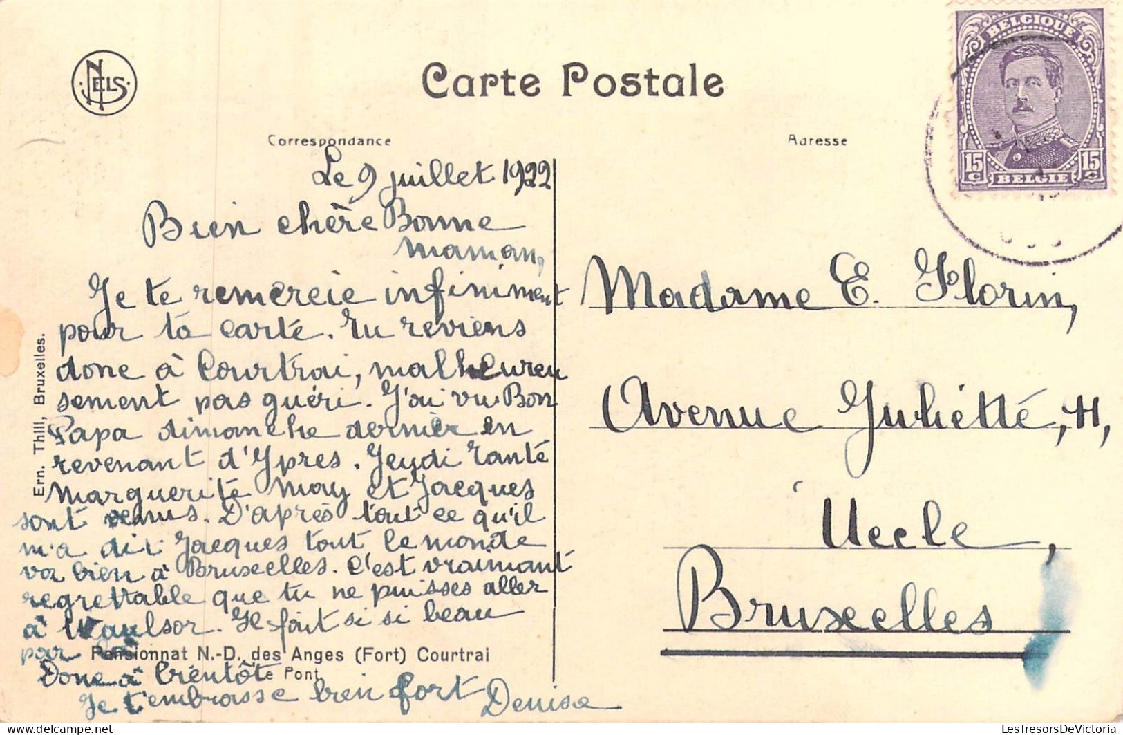 BELGIQUE - Courtrai - Pensionnat N.-D Des Anges ( Fort ) - Carte Postale Ancienne - Sonstige & Ohne Zuordnung