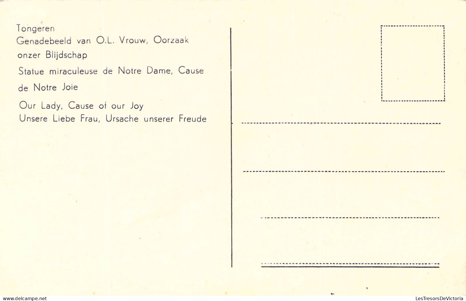 VITRAUX ET STATUES - Statue Miraculeuse De Notre Dame Cause De Notre Joie - Carte Postale Ancienne - Gemälde, Glasmalereien & Statuen