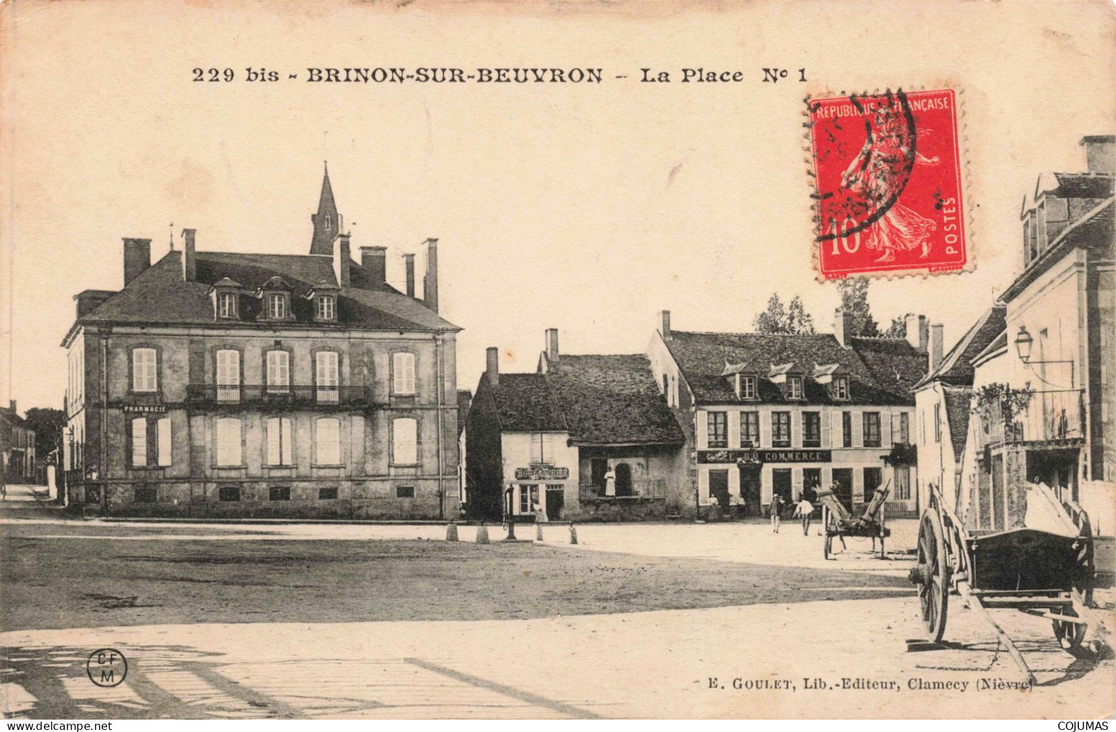 58 - BRINON SUR BEUVRON - S17087 - La Place N°1 Café Du Commerce Pharmacie - En L'état - L23 - Brinon Sur Beuvron