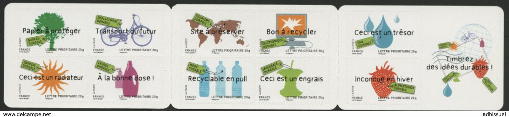 Carnet AUTOADHESIF BC 183 (N° 4205) "Timbrez Des Idées Durables" Vendu à La Valeur Faciale. Neuf. TB - Commémoratifs