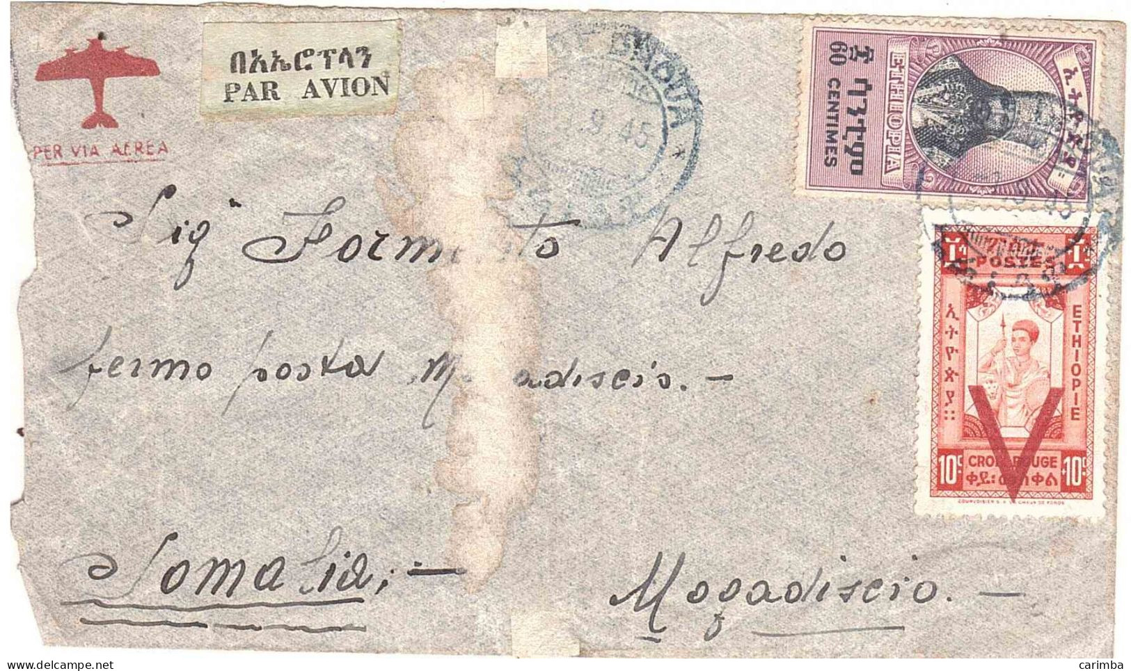 1945 LETTERA PER SOMALIA - Ethiopië