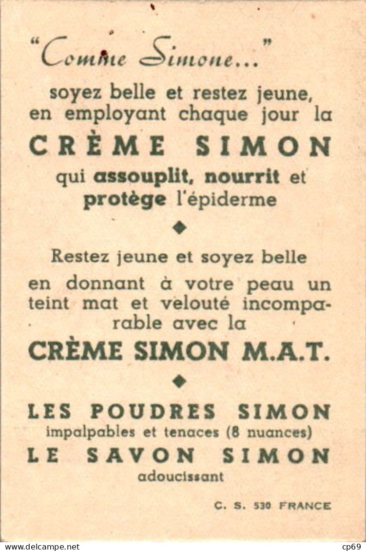 Carte Parfumée Parfum Crème Simon M.A.T. Simone Fleur Flower Fiore 花 Femme Mode Fashion ファッション En TB.Etat - Anciennes (jusque 1960)