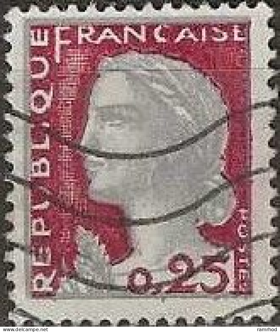 FRANCE 1960 Marianne Of Decaris - 25c. - Grey And Red FU - 1960 Marianne De Decaris