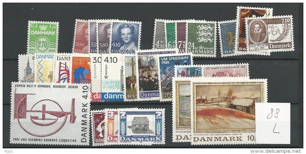 1988 MNH Denmark, Dänemark, Year Complete, Postfris - Années Complètes