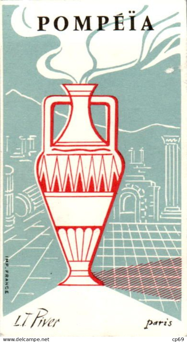 Carte Parfumée Parfum Pompéïa L.T. Piver à Paris Dos Blanc En TB.Etat - Antiquariat (bis 1960)