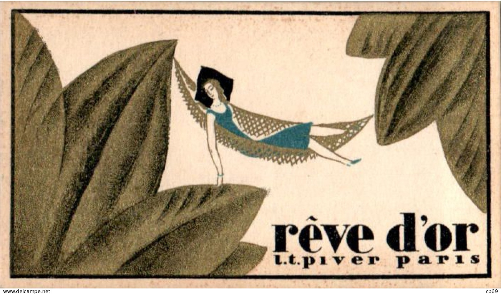 Carte Parfumée Parfum Rêve D'Or L.T. Piver à Paris Avec Calendrier Au Dos De 1938 En TB.Etat - Oud (tot 1960)