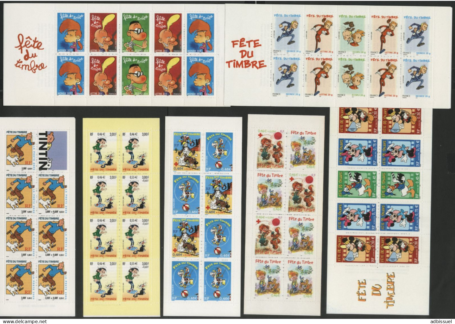 Bandes Dessinées CARNETS TINTIN TITEUF LAGAFFE DISNEY SPIROU BOULE ET BILL LUCKY LUKE Vendus à La Valeur Faciale - Cómics