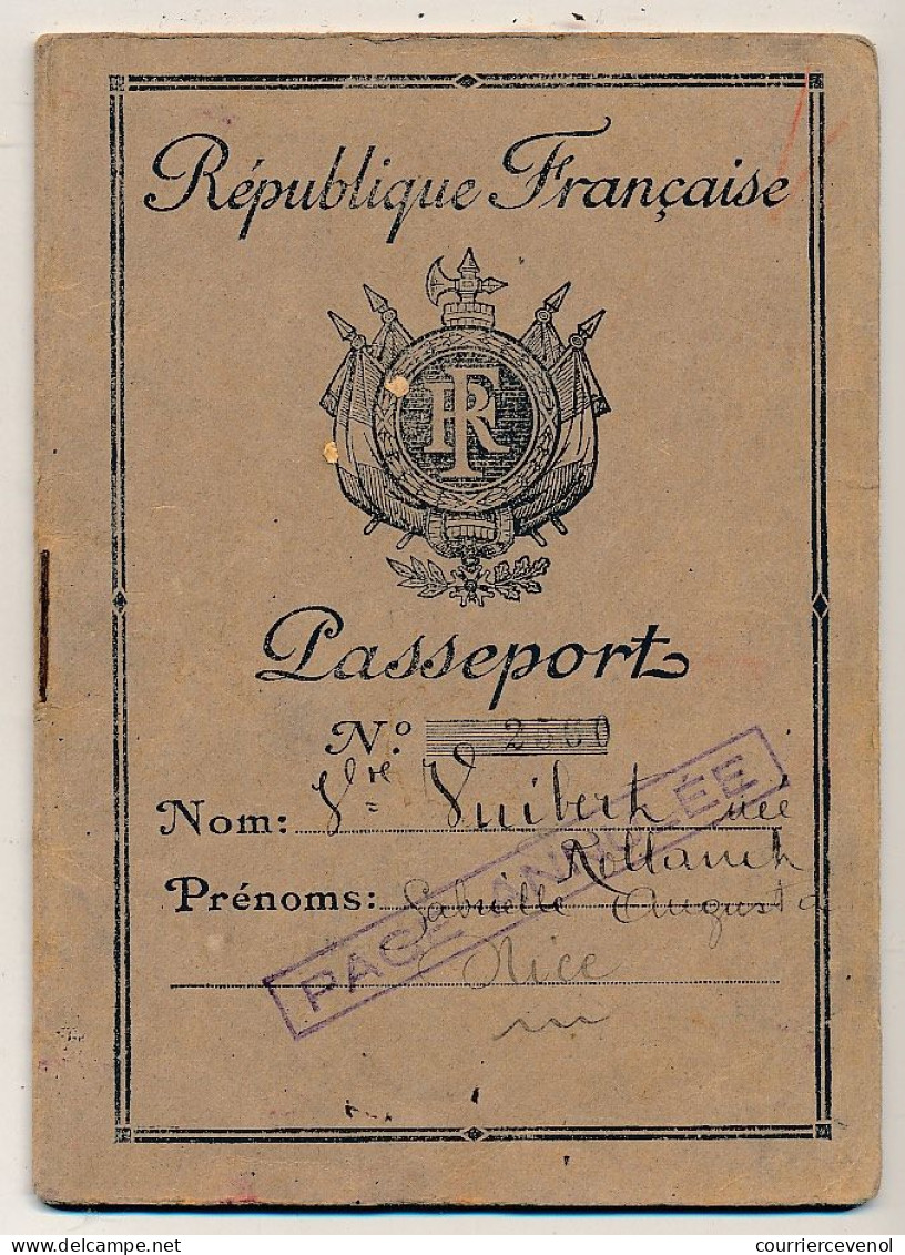 FRANCE - Passeport Délivré à NICE - 1949/1951 - 60F + Complément Tarif 1946 / Fiscal Renouvellement 700 F + Visas Divers - Briefe U. Dokumente