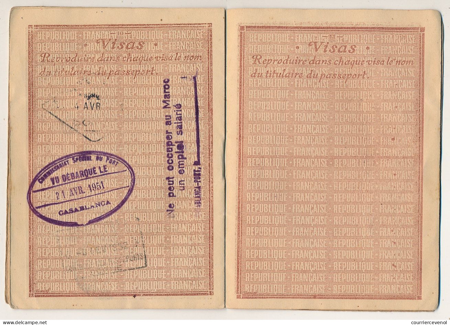 FRANCE - Passeport délivré à NICE - 1949/1951 - 60F + complément tarif 1946 / Fiscal renouvellement 700 F + visas divers