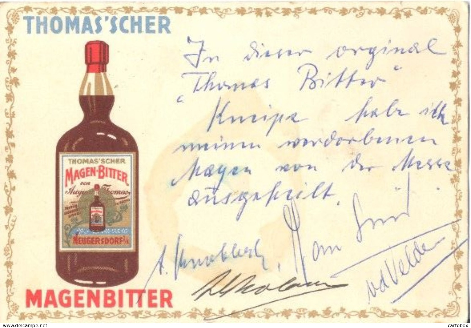 (Ebersbach) - Neugersdorf, Thomas'scher Magenbitter (reclame) - Ebersbach (Loebau/Zittau)