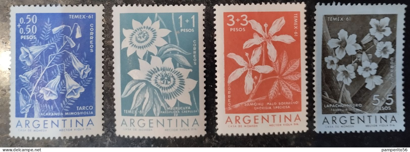 ARGENTINA - AÑO 1960 - Exposición Internacional De Filatelia Tematica "TEMEX". Flores. *serie Completa Usada* - Used Stamps