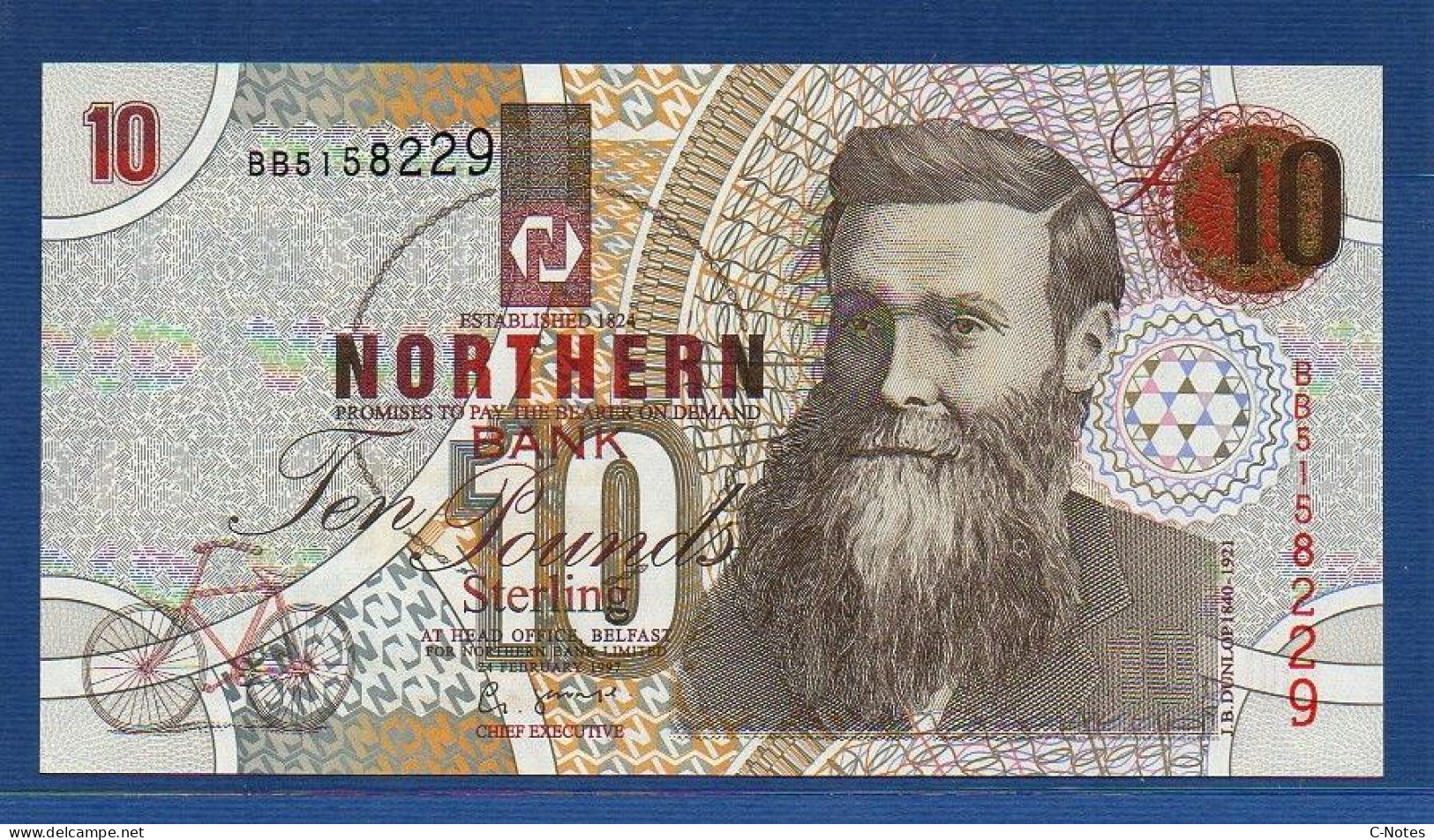 NORTHERN IRELAND - P.198a – 10 POUNDS 24.02.1997 UNC, S/n BB5158229 Northern Bank - 10 Pounds