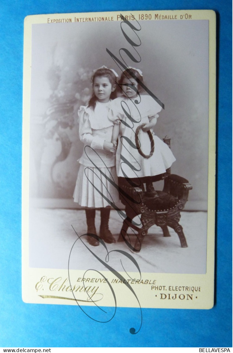 C.D.V. -Photo-Carte De Visite / Photo Foto.  " E.Chesnay Dijon"  Grand Format Charbon - Identifizierten Personen