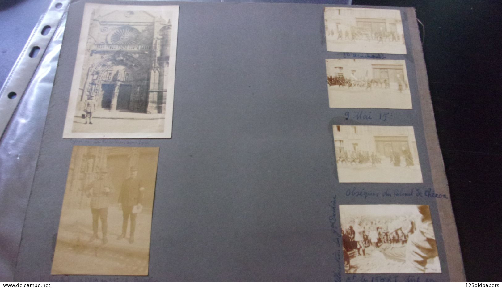 WWI LOT DE 10 PHOTO 1915 STE MENEHOULD OBSEQUES COLONEL DE CHERON GENERAL SARRAIL TT LEGENDEES ARGONNE - Sainte-Menehould