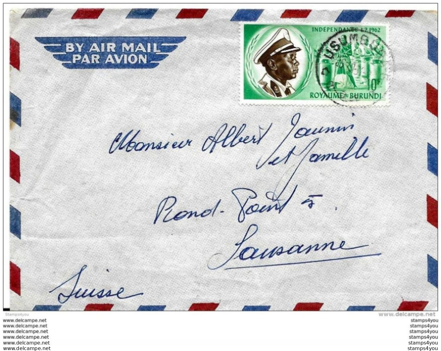 127 - 20 - Enveloppe Envoyée Du Burundi En Suisse - Lettres & Documents