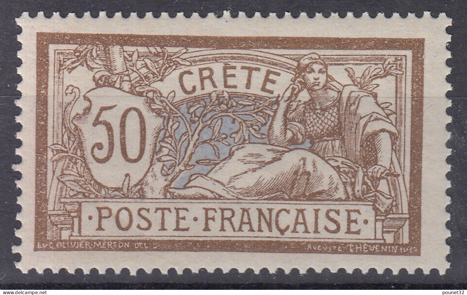 CRETE : MERSON 50c N° 12 NEUF ** GOMME SANS CHARNIERE - Unused Stamps