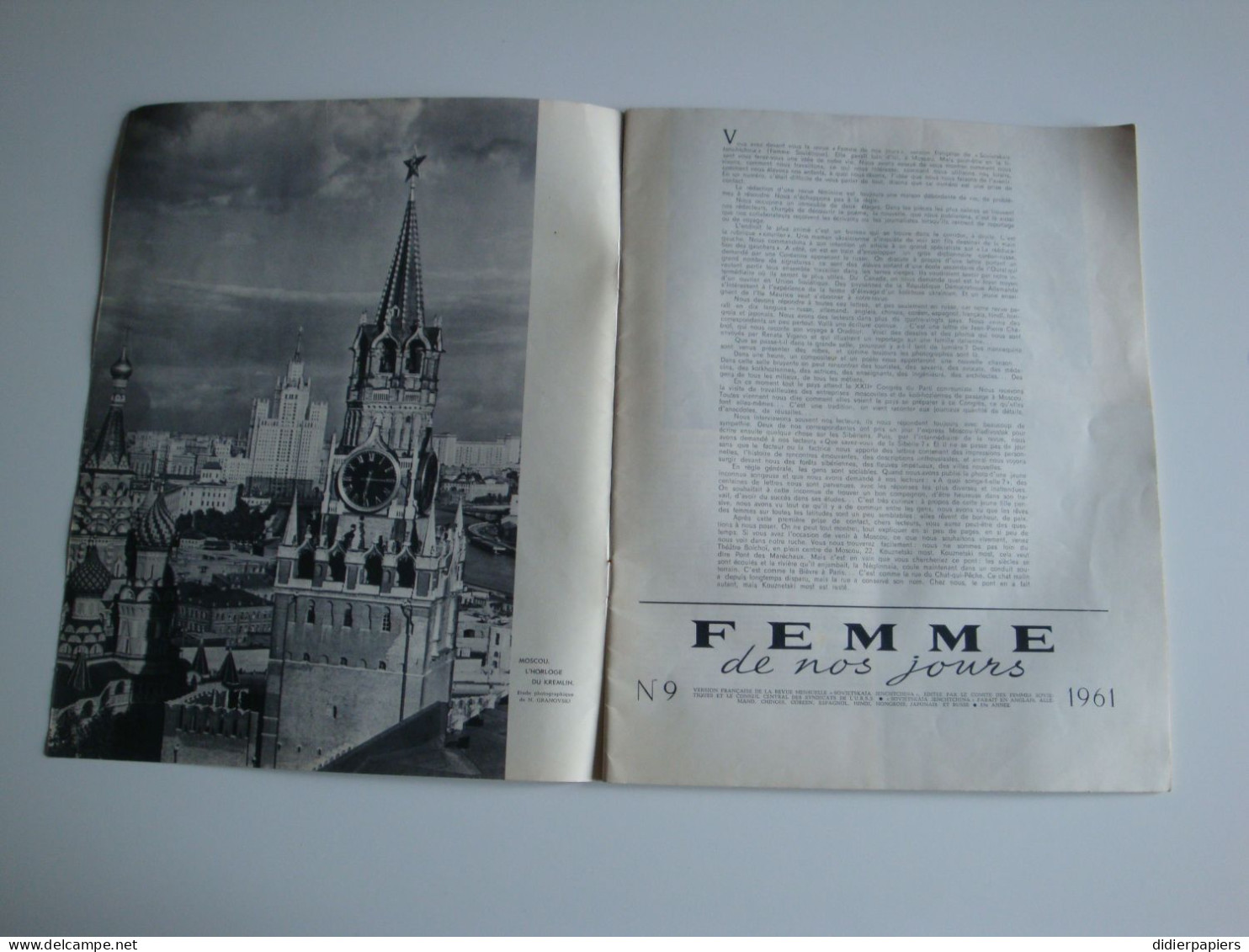 Revue Femmes De Nos Jours éditée Par Le Comité Des Femmes Soviétiques En Version Française 1961 - Lifestyle & Mode