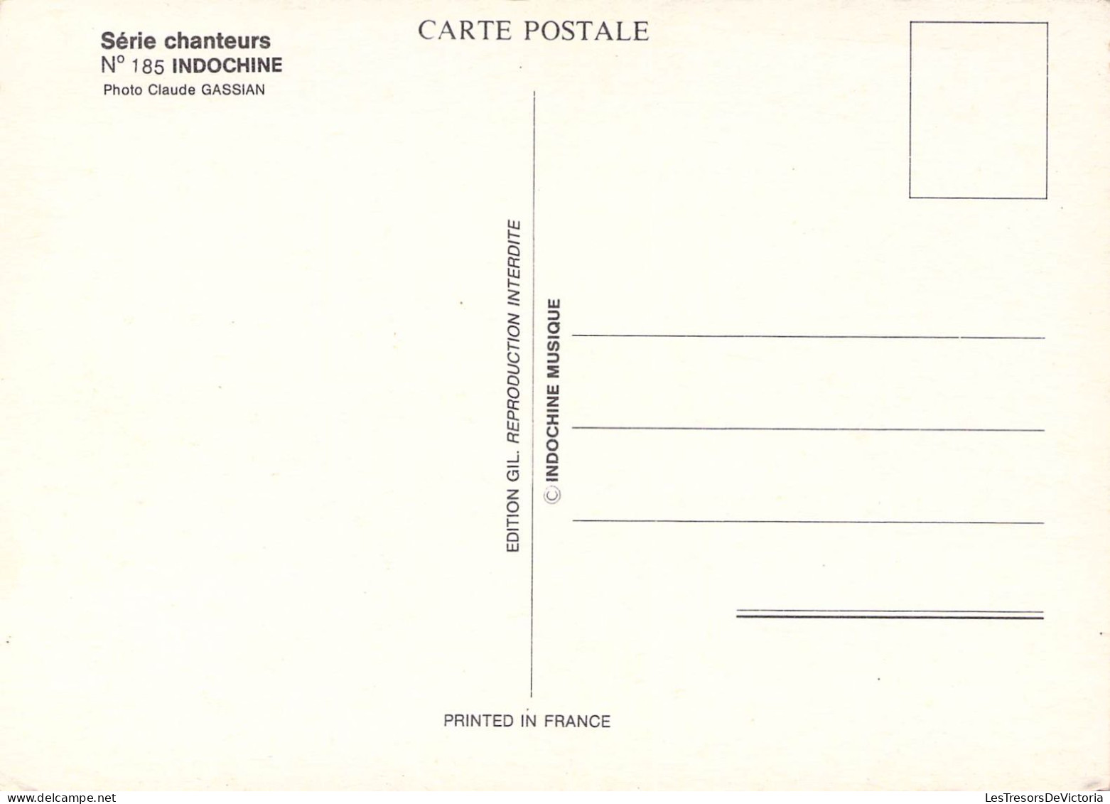 CHANTEURS & MUSICIENS - Indochine - Edition Gil - Carte Postale Ancienne - Zangers En Musicus