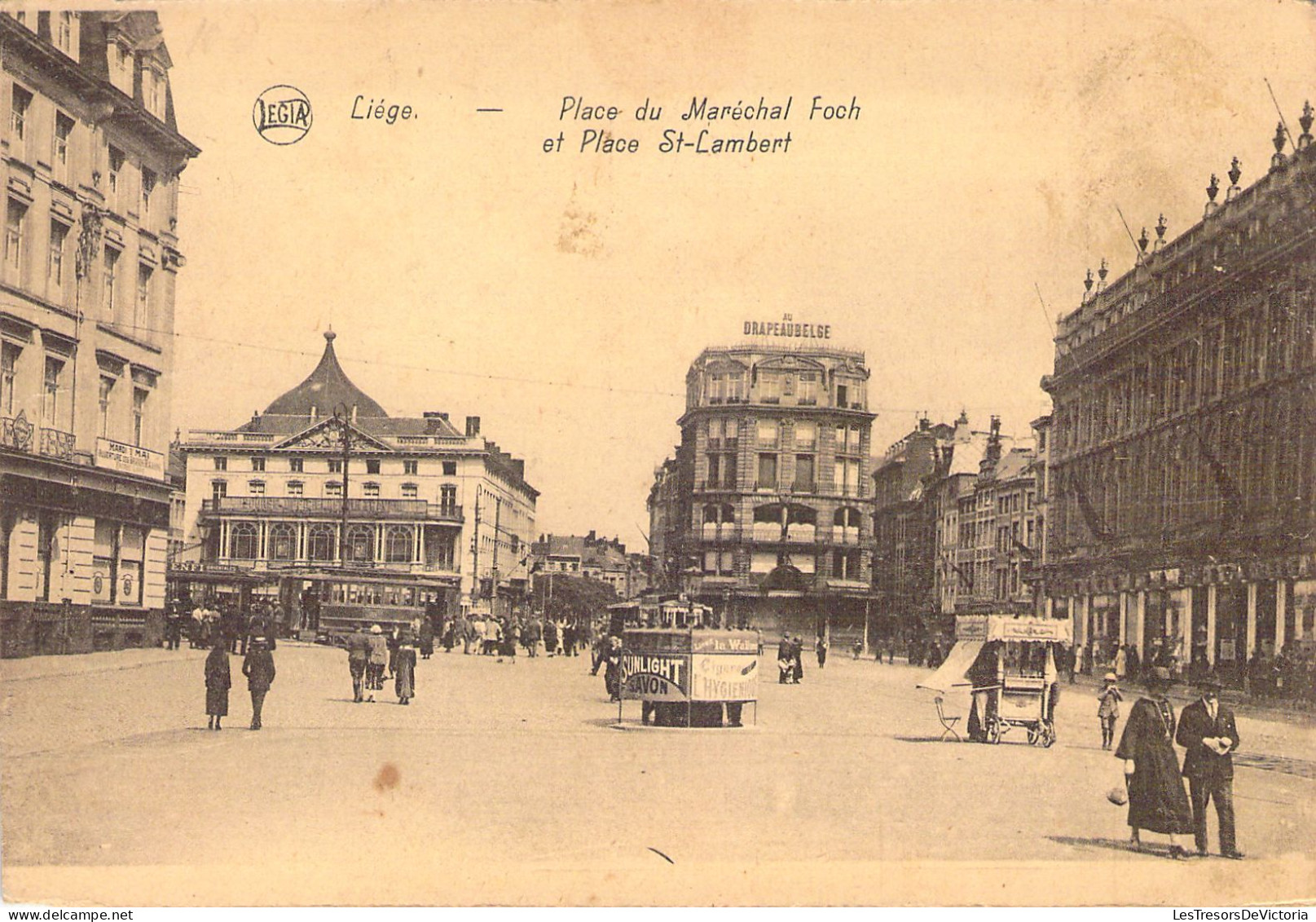 BELGIQUE - LIEGE - Place Du Maréchal Foch Et Place St Lambert - Carte Postale Ancienne - Liege