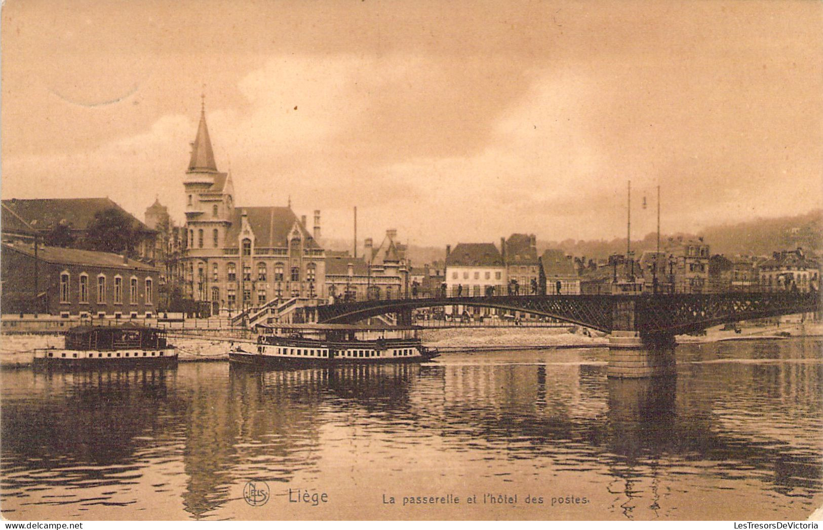 BELGIQUE - LIEGE - La Passerelle Et Hôtel Des Postes - Carte Postale Ancienne - Liege