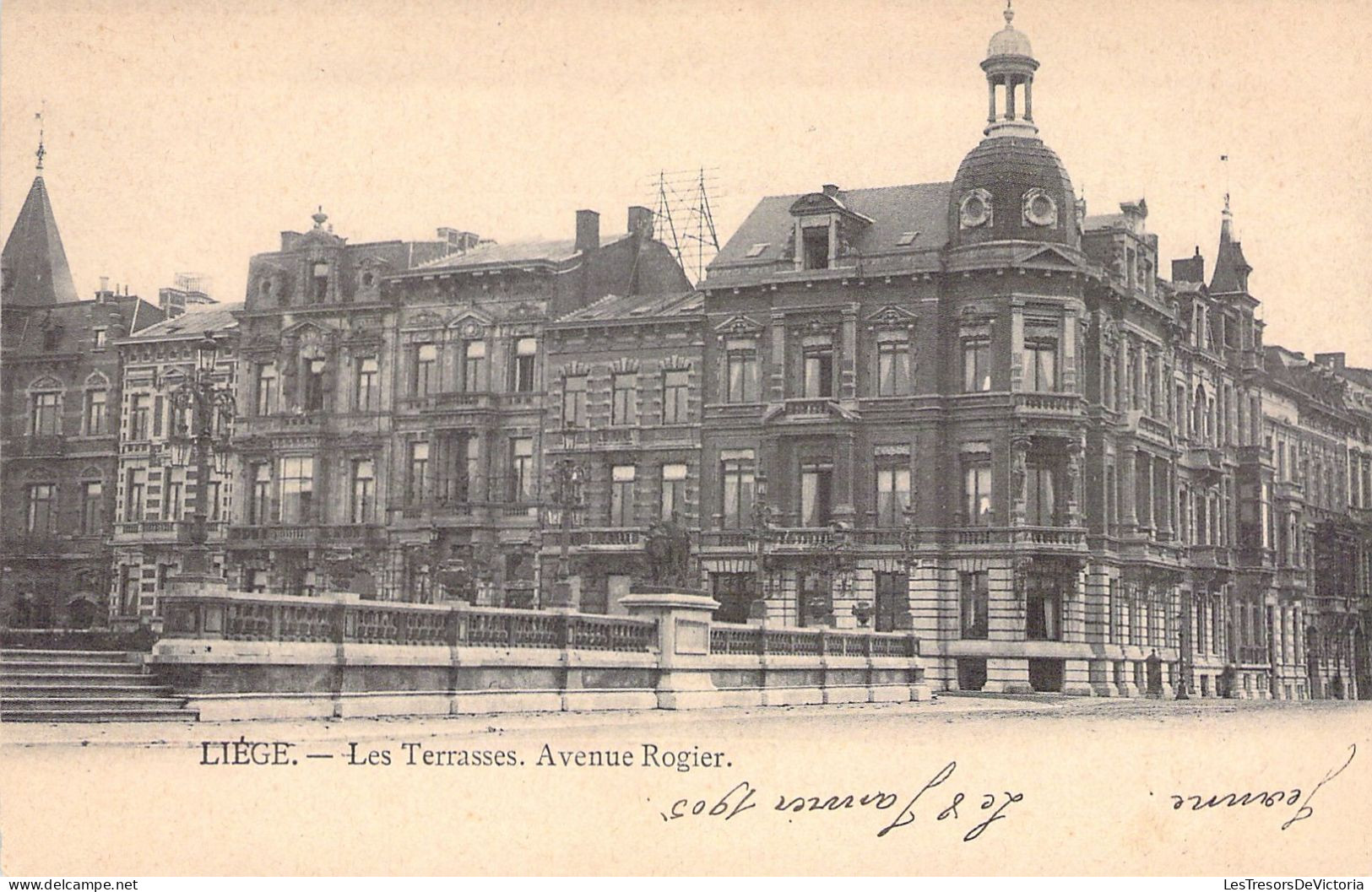 BELGIQUE - LIEGE - Les Terrasses - Avenue Rogier - Carte Postale Ancienne - Liege