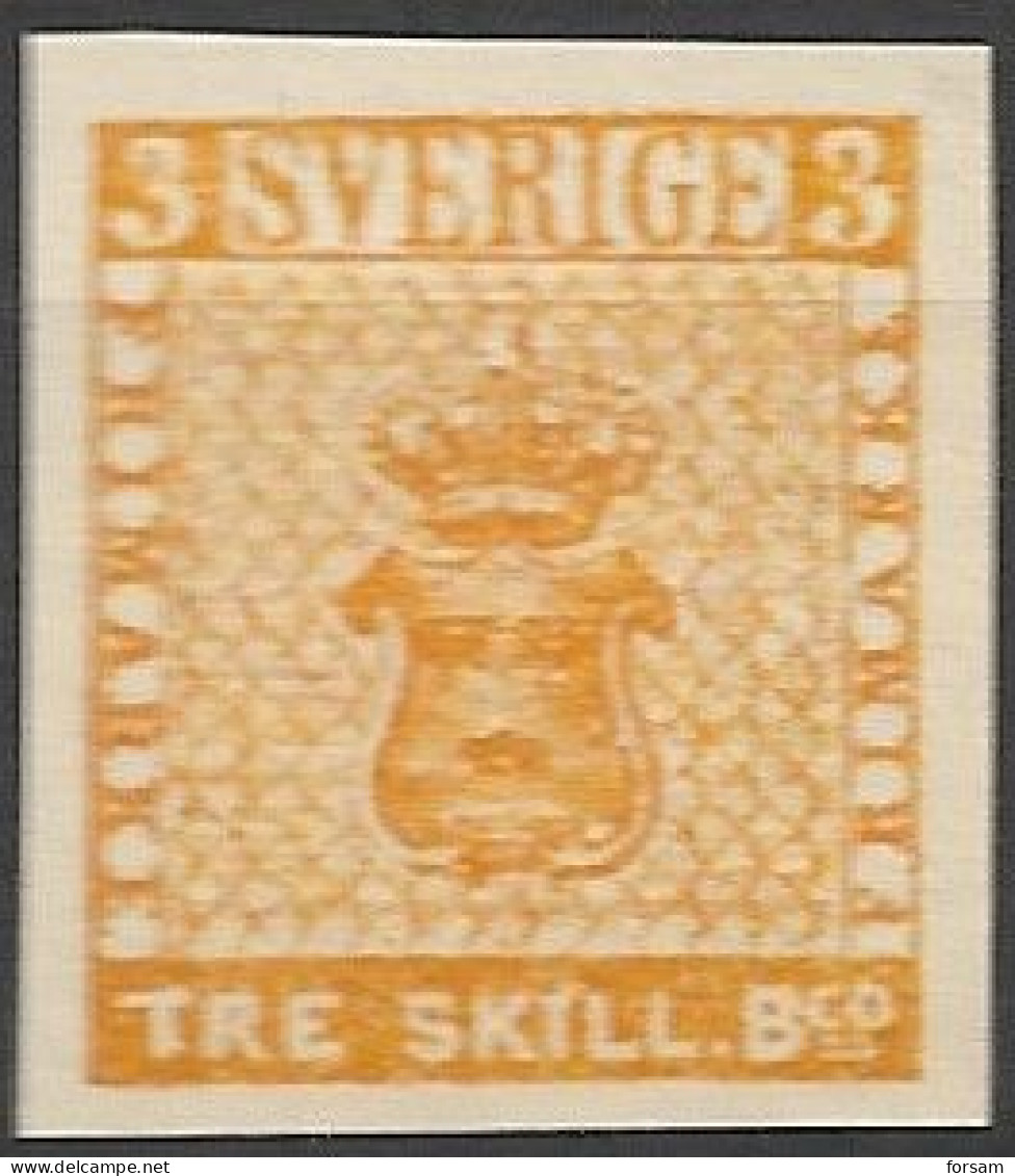 SWEDEN..1855..Michel # 1 F..MNH...REPLICA. - Unused Stamps