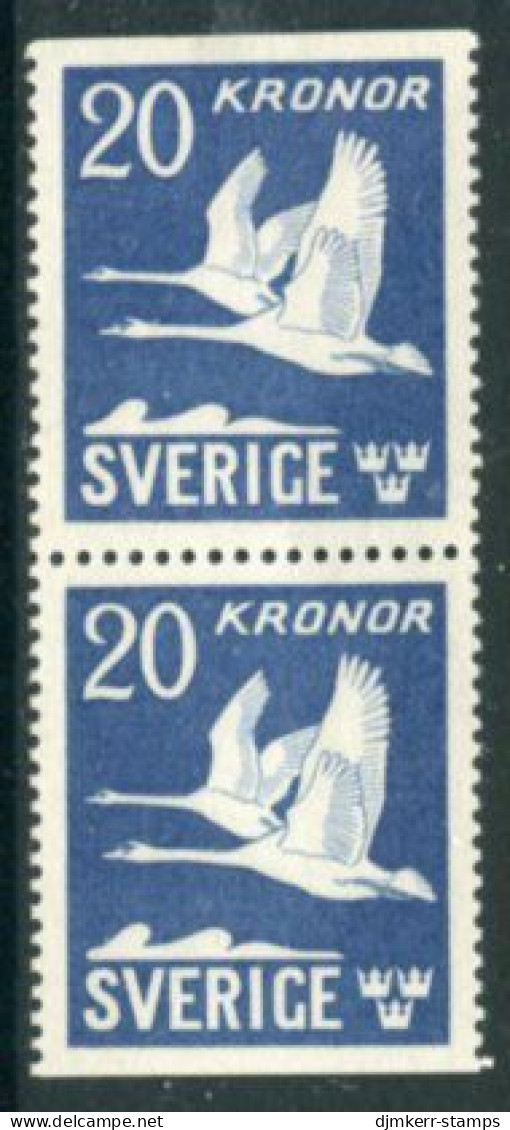 SWEDEN 1953 Definitive: Swans 20 Kr. Booklet Pair MNH / **.  Michel 290 Do-Du - Unused Stamps