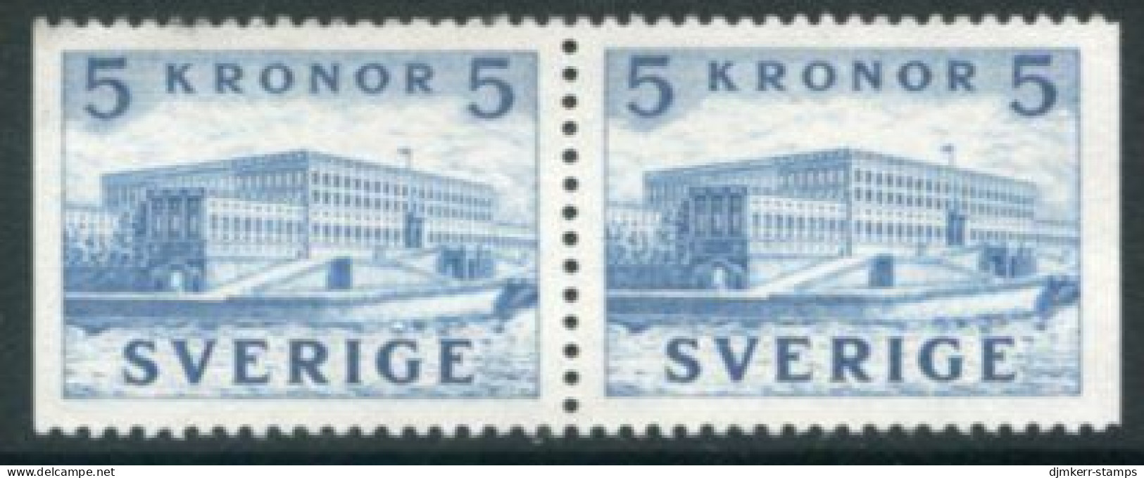 SWEDEN 1953 Definitive: Royal Palace 5 Kr. Booklet Pair MNH / **.  Michel 285 Dl-Dr - Unused Stamps