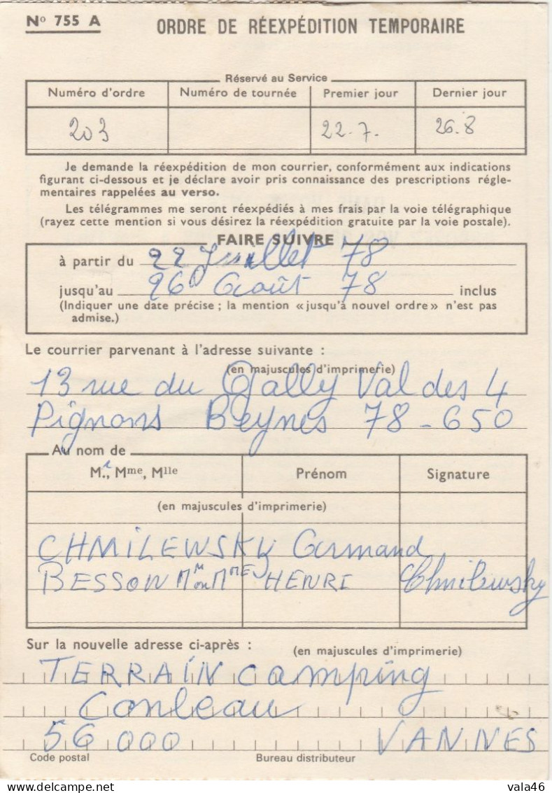 MARIANNE DE GANDON  JOLI AFFRANCHISSEMENT SUR ORDRE DE REEXPEDITION TEMPORAIRE - Cartas & Documentos