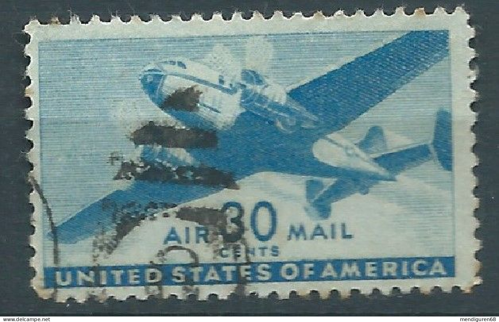 USA 1941-44 TRANSPORT PLANE AIRMAIL Blue 30c USED SC C30 MI 505 SG PA31 YT A906 - 2a. 1941-1960 Usados