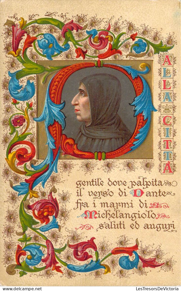 RELIGIEUX & CROYANCES - Gentile Dove Palpita Il Verso Di Dante Fra I Marmi Di Michelangiolo ... - Carte Postale Ancienne - Other & Unclassified