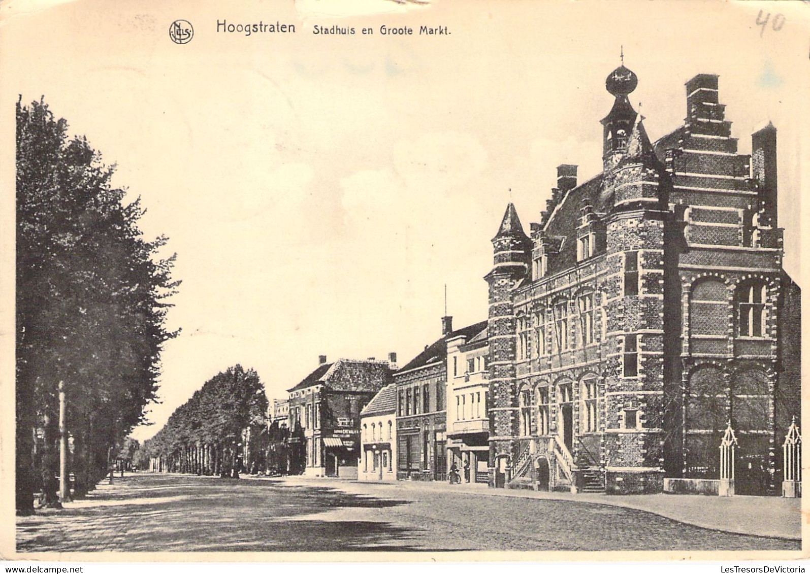 BELGIQUE - HOOGSTRATEN - Stadhuis En Groote Markt - Carte Postale Ancienne - Hoogstraten