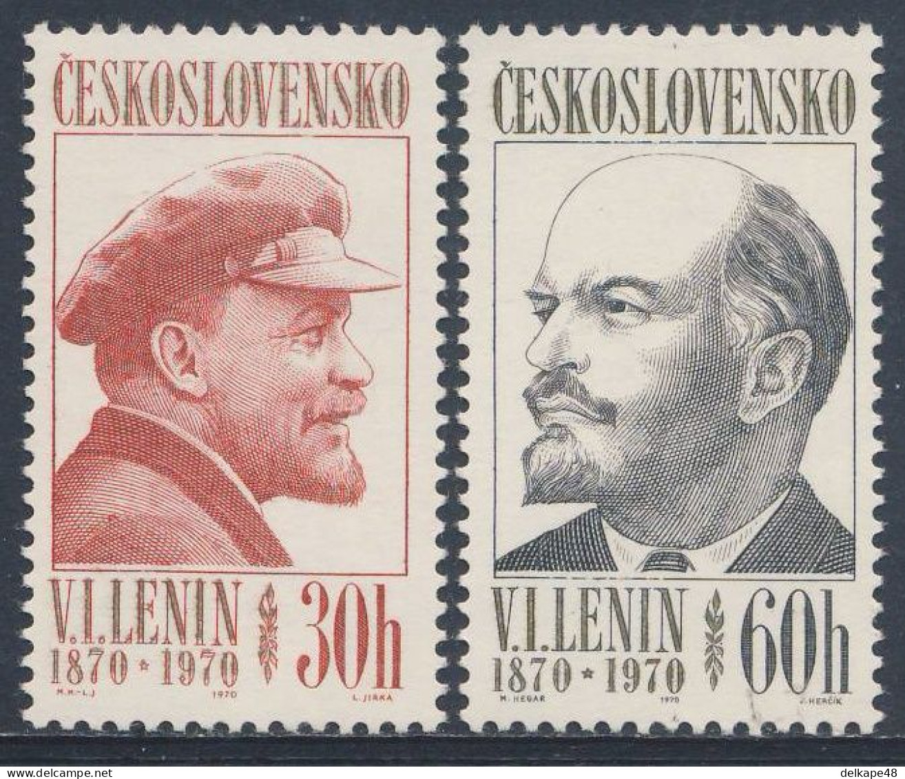 Tschechoslowakei Czechoslovakia 1970 Mi 1939 /0 YT 1783 /4 SG 1888 /9 ** 100. Geburtstag Wladimir Iljitsch Lenin (1870) - Lenin