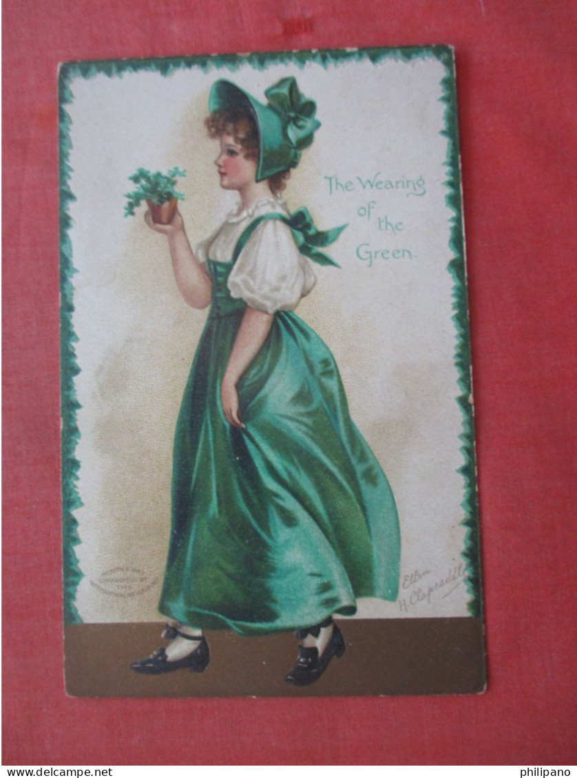 Signed Artist  Clapsaddle.   Embossed The Wearing Of The Green  ref 6062 - Saint-Patrick