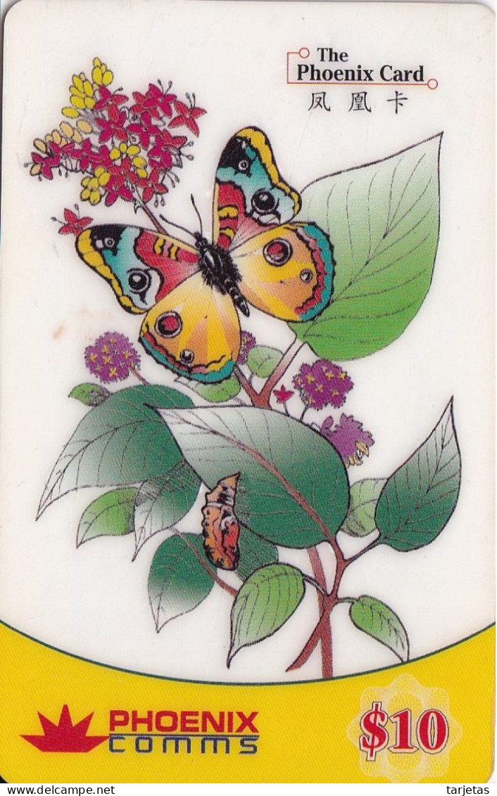 TARJETA DE SINGAPORE DE UNA MARIPOSA (BUTTERFLY) - Schmetterlinge