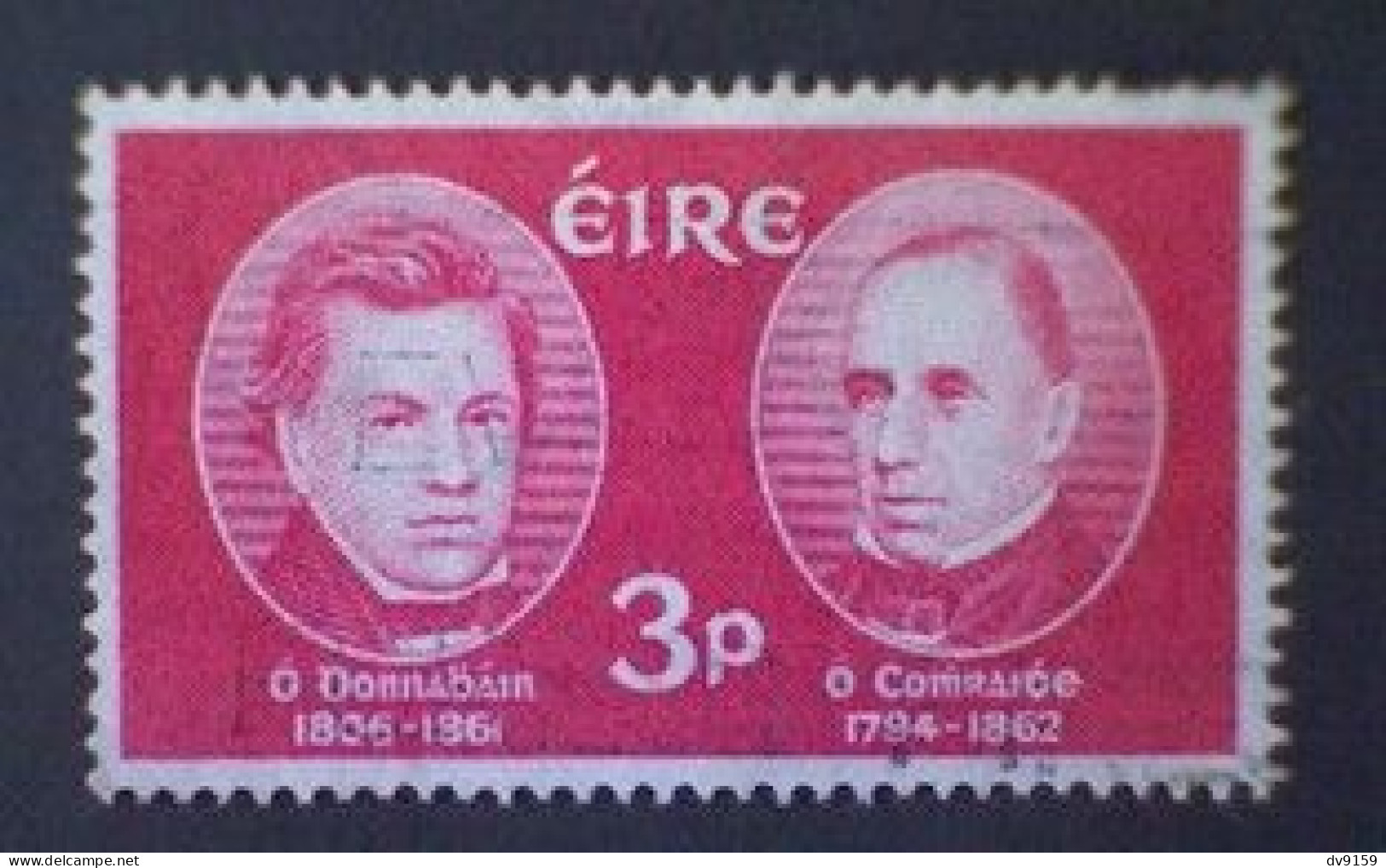 Ireland (Éire), Scott #182, Used (o), 1962, Gaelic Scholars Set (O'Donovan And O'Curry), 3d, Crimson - Usati