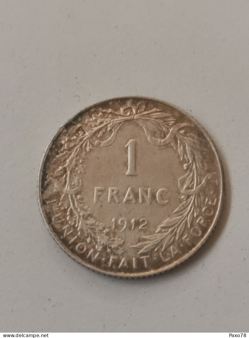1 Franc - Albert Ier En Français 1912. Argent - 1 Franco