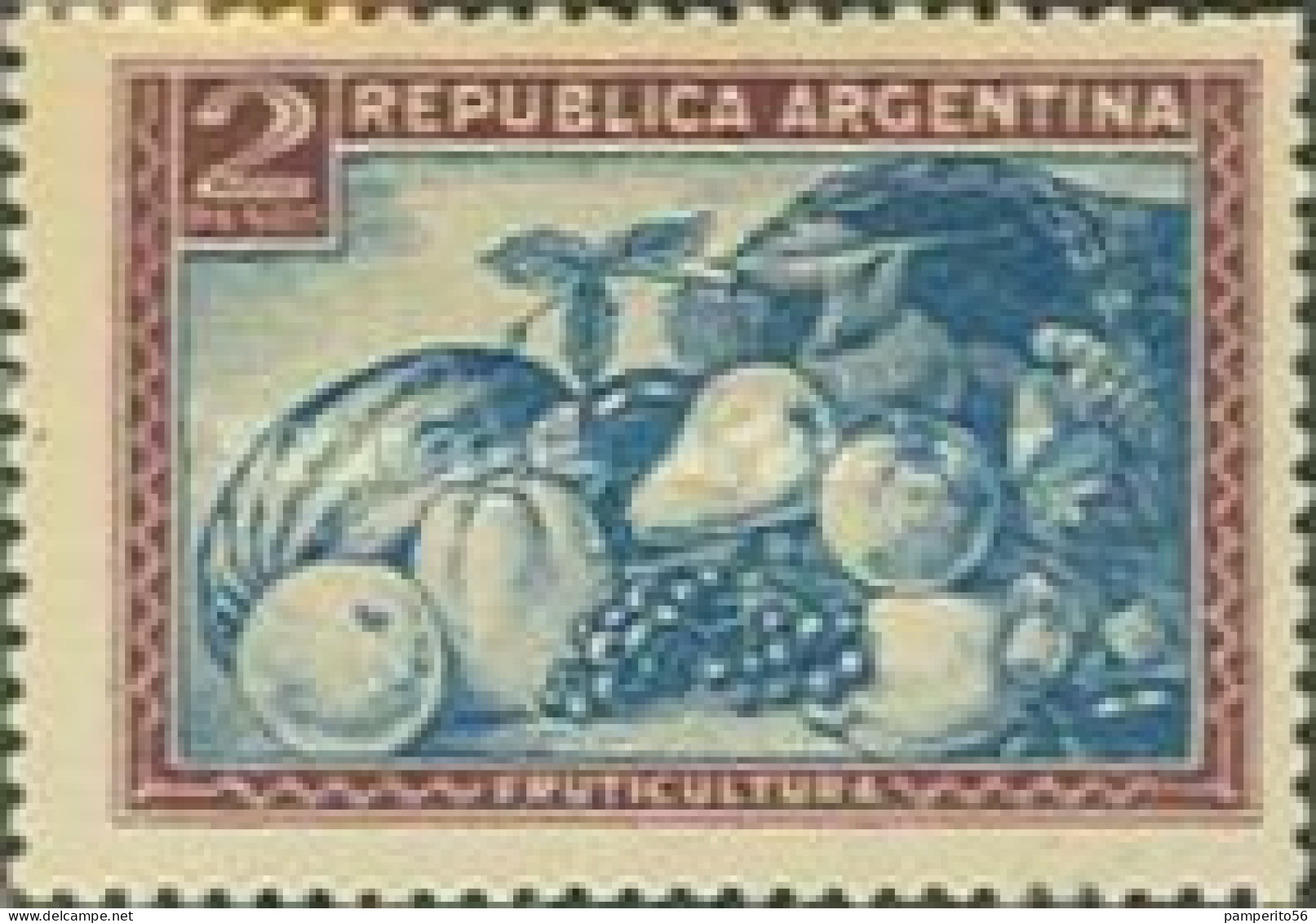 ARGENTINA - AÑO 1935 - Serie Próceres Y Riquezas I - Agricultura - Frutas - Oblitérés