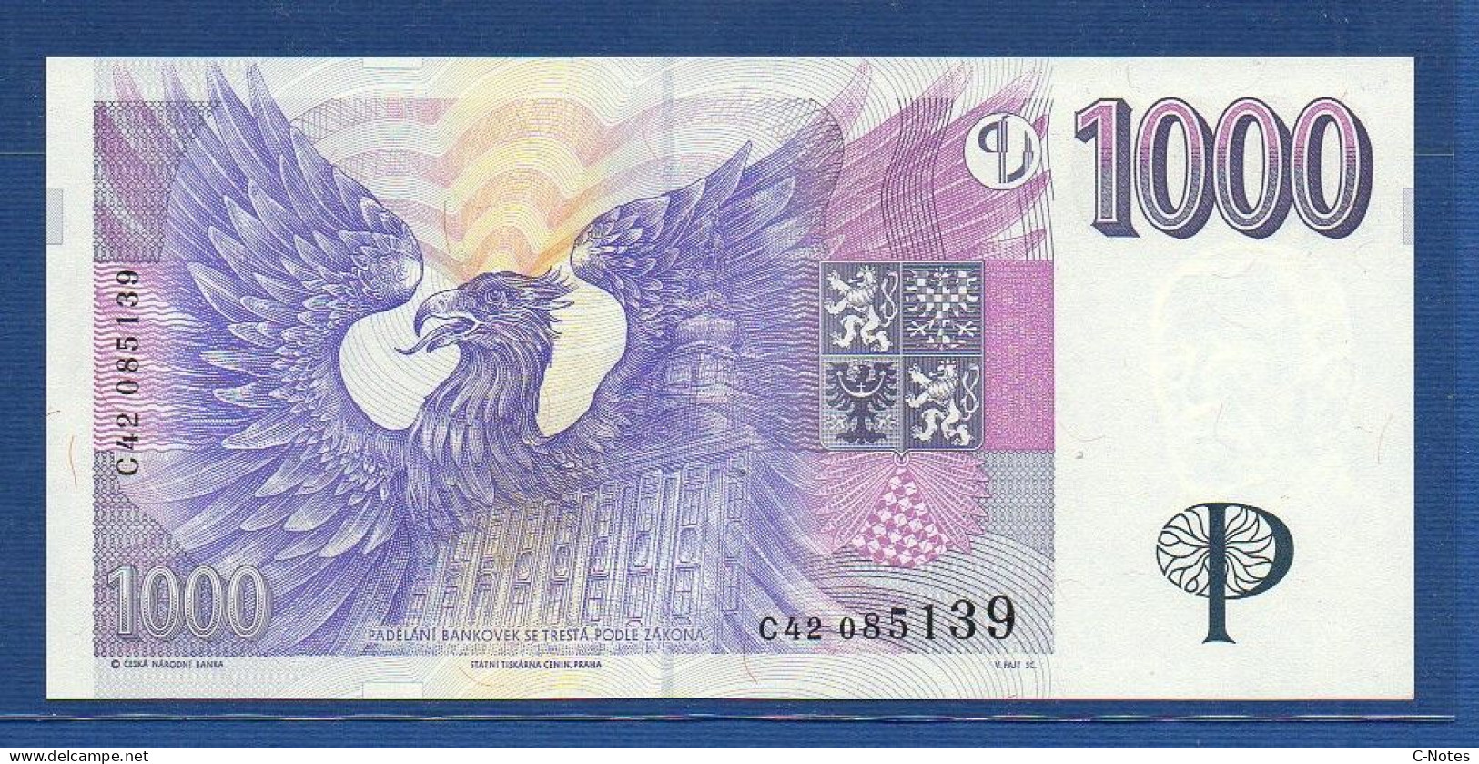 CZECHIA - CZECH Republic - P.15a – 1000 Korun 1996 UNC, S/n C42 085139 - Czech Republic