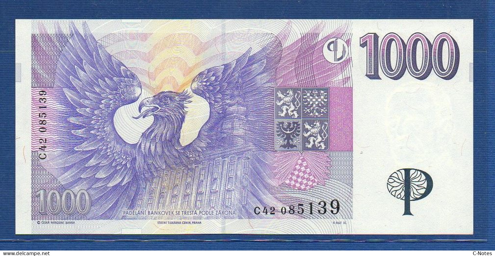 CZECHIA - CZECH Republic - P.15a – 1000 Korun 1996 UNC, S/n C42 085139 - Tchéquie