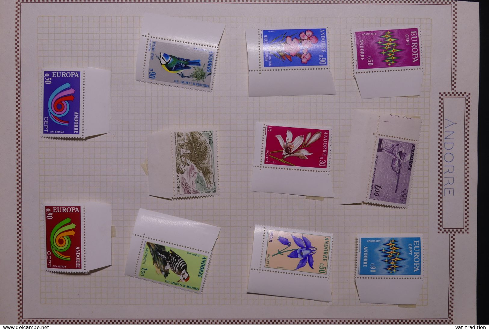 ANDORRE - Petite collection mais tous les timbres sont luxes - Les charnières sont sur les bords de feuille - A 63