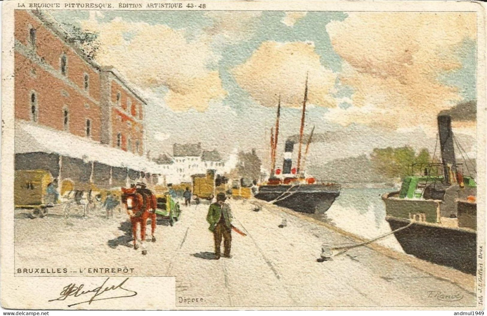 BRUXELLES - L'Entrepôt - Oblitération De 1903 - Litho J. L. Goffard, Bruxelles - Transport (sea) - Harbour