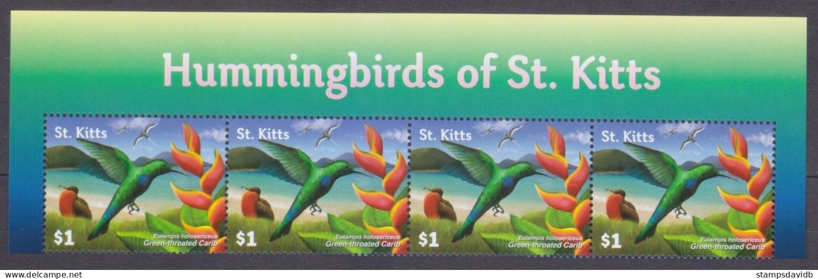 2015 St Kitts 1497x4+Tab Birds - Piciformes (pájaros Carpinteros)