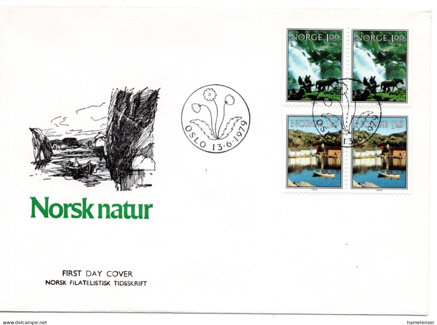 66390 - Norwegen - 1979 - Natur, 2 Paare A FDC OSLO - Nature