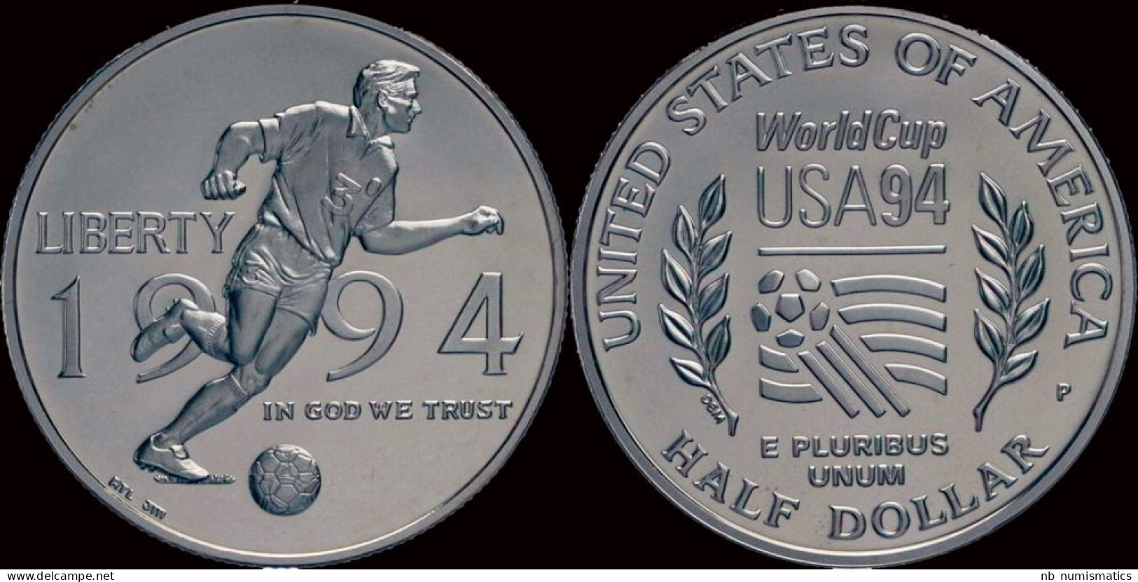 USA 1/2 Dollar 1994- Worldcup USA 1994- Football Proof In Capsule - 1964-…: Kennedy