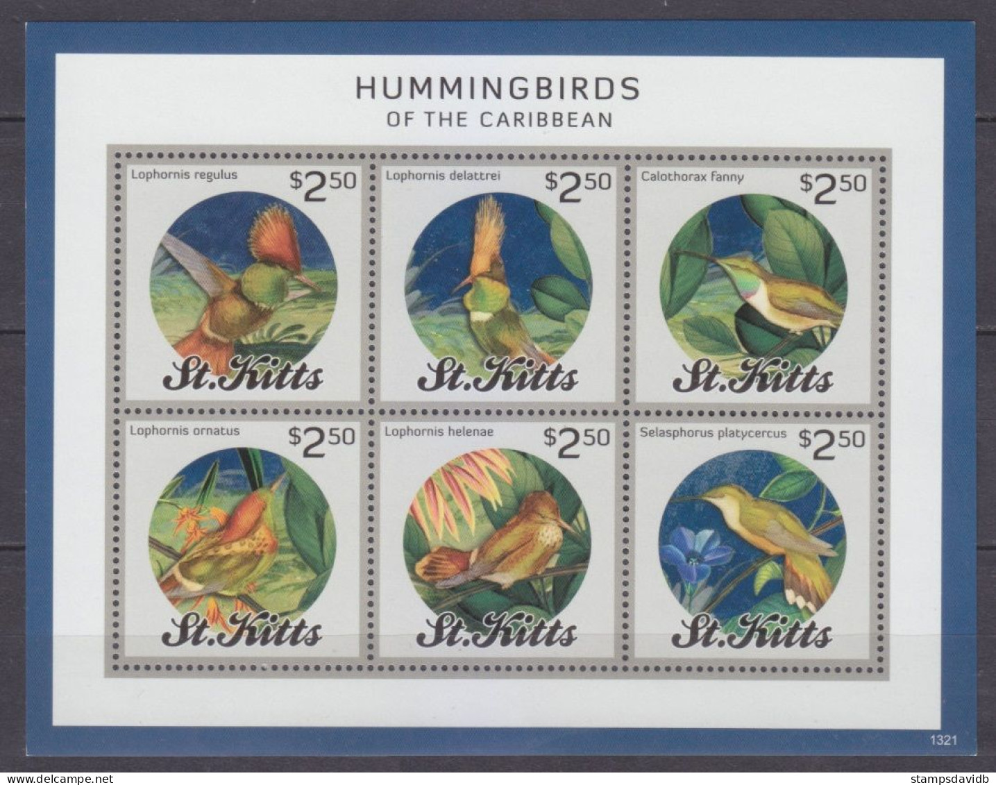2014 St Kitts 1397-1379KL Birds 13,00 € - Kolibries