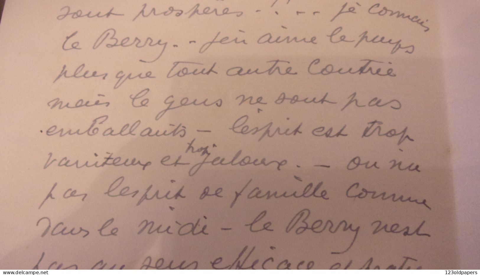 1913 LAS DE FERNAND MAILLAUD A SON AMI JOSEPH PIERRE OU IL PARLE DU BERRY ET DU CARACTERE DES BERRICHONS MOUHET INDRE - Maler Und Bildhauer